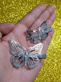 Image 2 of Silver Butterfly clips🦋