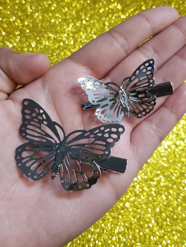 Silver Butterfly clips🦋 The Delirious Unicorn Co