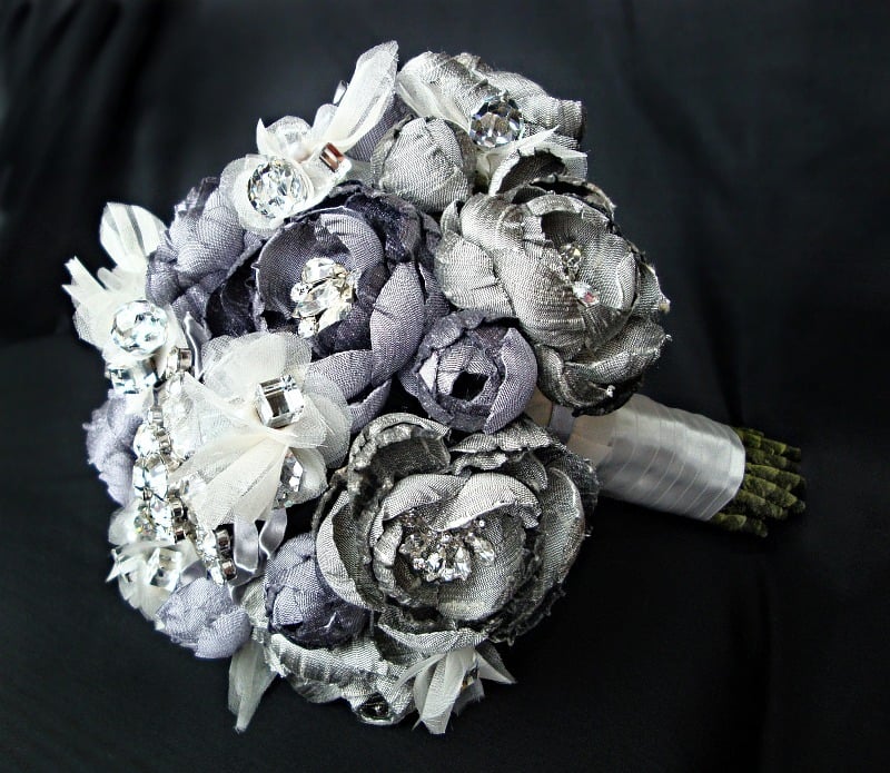 Image of New York Bouquet - Silver and Ivory Vintage Accent Bouquet