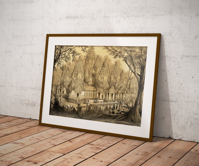 Ruins of Bayon | Louis Delaporte | Wall Art Print | Vintage Poster
