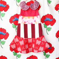 Image 3 of red reds butterfly 8/10 peter pan collar sleeveless courtneycourtney dress vintage fabric stripe dye