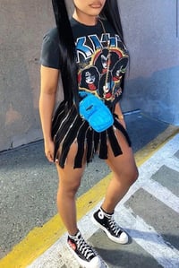 Image 1 of ROCK BARBIE ZIPPER TASSEL T-SHIRT  DRESS