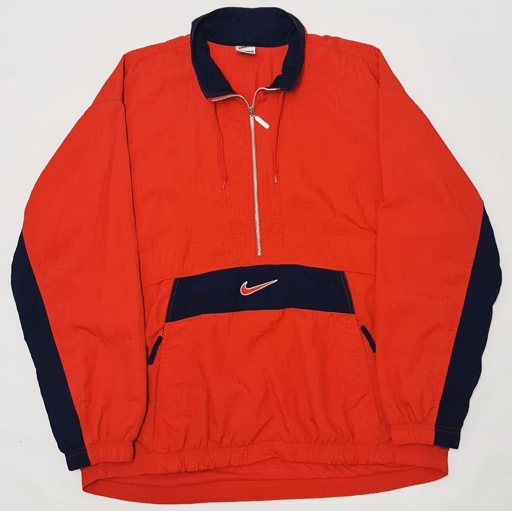 Image of Vintage Nike "Embroidered Swoosh" Pullover Half-Zip Anorak / Large 