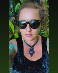 Image 3 of Purple Moss Agate + Ruby in Fuschite Statement Choker