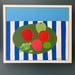 Image of Fruit Plate on Blue Stripes