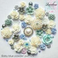 Baby blue powder puff 