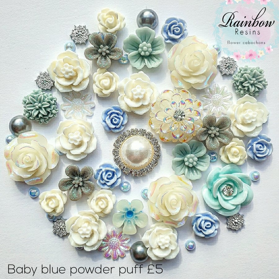 Image of Baby blue powder puff 