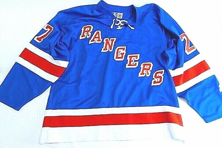 Image of NHL New York Rangers Alexei Kovalev Vintage Blue Away Starter Jersey Sz XXL
