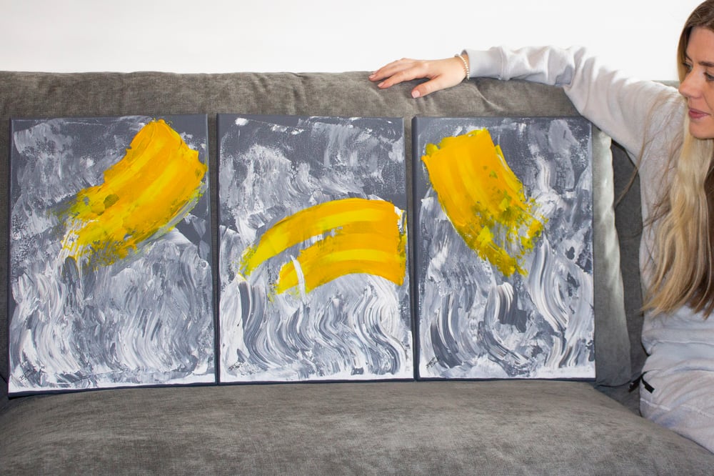 A Little Ray Of Sunshine (Original Triptych Paintings)