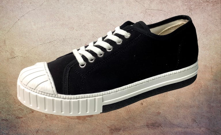 Tortola black canvas lo top sneaker shoes made in Spain Image 3