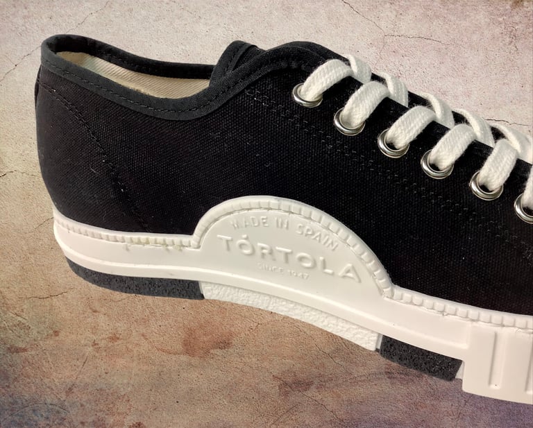 Tortola black canvas lo top sneaker shoes made in Spain Image 5