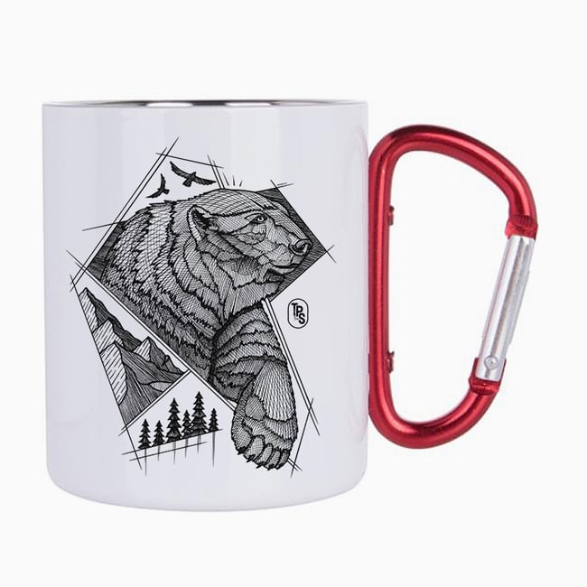 Polar Bear Carabiner Steel Mug