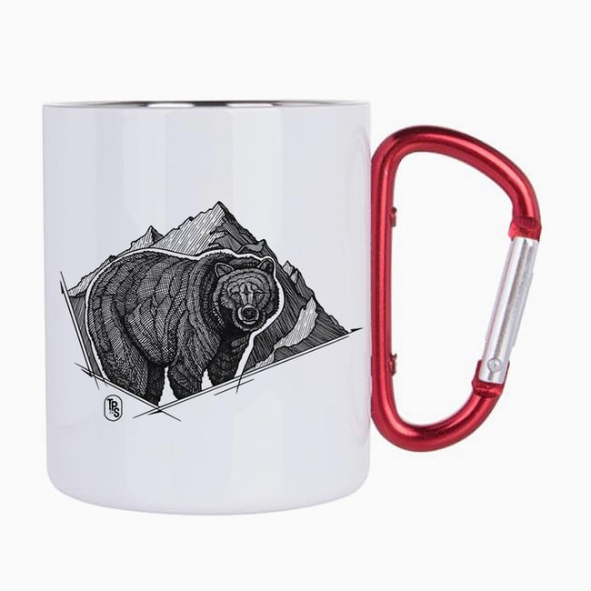 Scenic Bear Carabiner Steel Mug