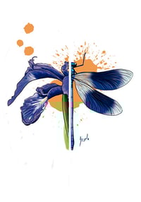 Image 1 of  lily and dragonfly