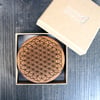 Engraved Flower of Life Wooden Drinks Coasters