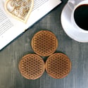 Engraved Flower of Life Wooden Drinks Coasters