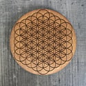 Engraved Flower of Life Wooden Drinks Coasters