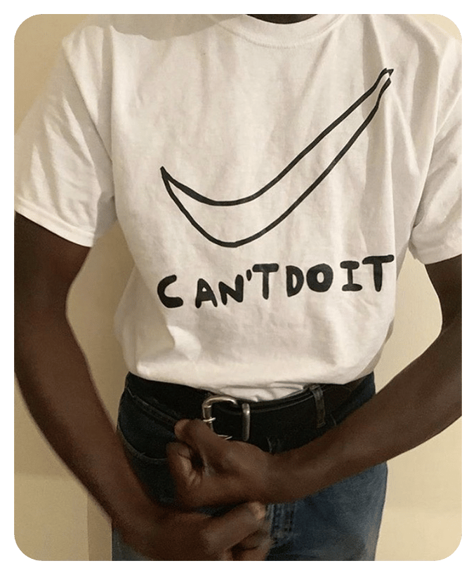 Image of 'CAN'T DO IT'  WHITE SHORT SLEEVE T-SHIRT 
