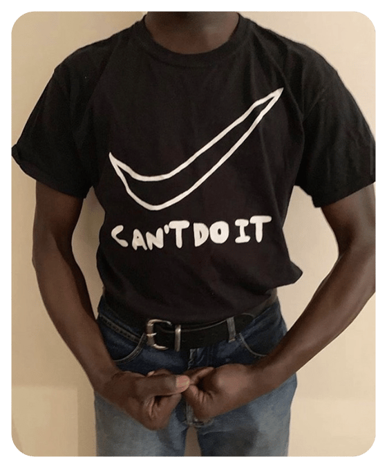 Image of 'CAN'T DO IT' BLACK SHORT SLEEVE T-SHIRT 