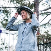 Image 2 of Grey Flat Brim Floral Painted Hat 
