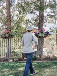 Image 4 of Grey Flat Brim Floral Painted Hat 