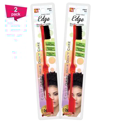 Image of 2X Hair Edge Brush Double Sided Comb - Baby Hair Controller Eyebrow Styling Tool Gentle Easy Grip