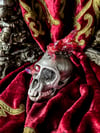 Red Cactus Quartz & Pyrite Embellished- Vervet Monkey Skull