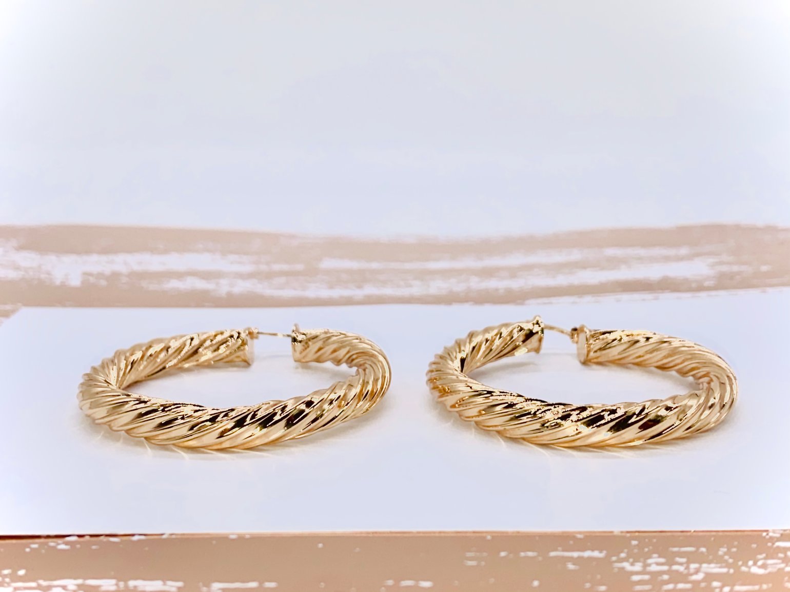 Image of 14K Gold Plated Twisted Hoops
