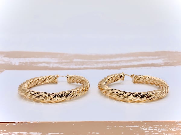 Image of 14K Gold Plated Twisted Hoops