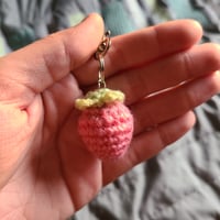 Mini strawberry keychain
