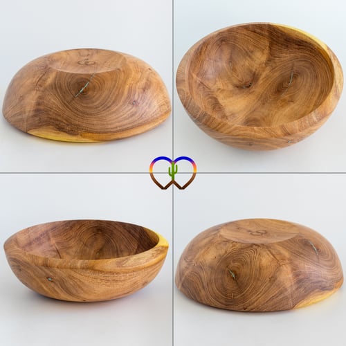 Image of Mesquite Crotch Bowl with Turquoise Inlay