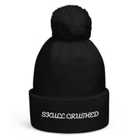 Image 1 of Skull Crushed Embroidered Pom Pom Beanie