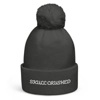 Image 2 of Skull Crushed Embroidered Pom Pom Beanie
