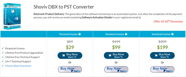 DBX to PST Converter price