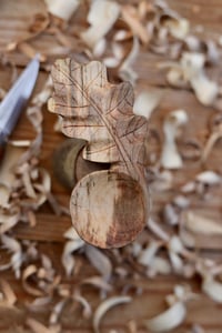 Image 1 of Spalted Oak Leaf Coffee Scoop/Spoon