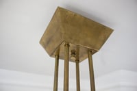 Image 4 of Pair of 19" Square Ceiling Pendants with Brass Details, attr Stilnovo Italy