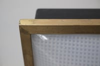 Image 5 of Pair of 19" Square Ceiling Pendants with Brass Details, attr Stilnovo Italy