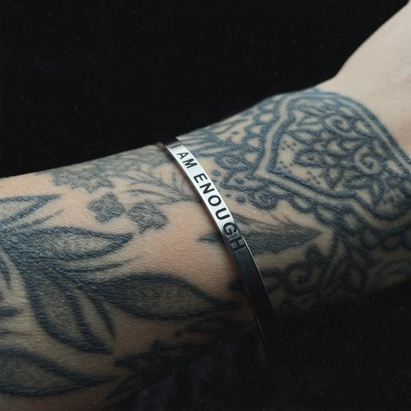 Image of I am Enough bangle (stainless steel)