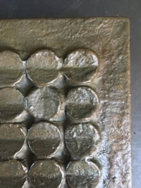 Image 4 of Bronze Door Handle & Bell Push Plate with Modernist Circle Pattern