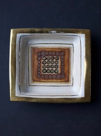 Image 2 of Pelletier Ceramic Vide-Poche or Decorative Dish in Off-White and Gold