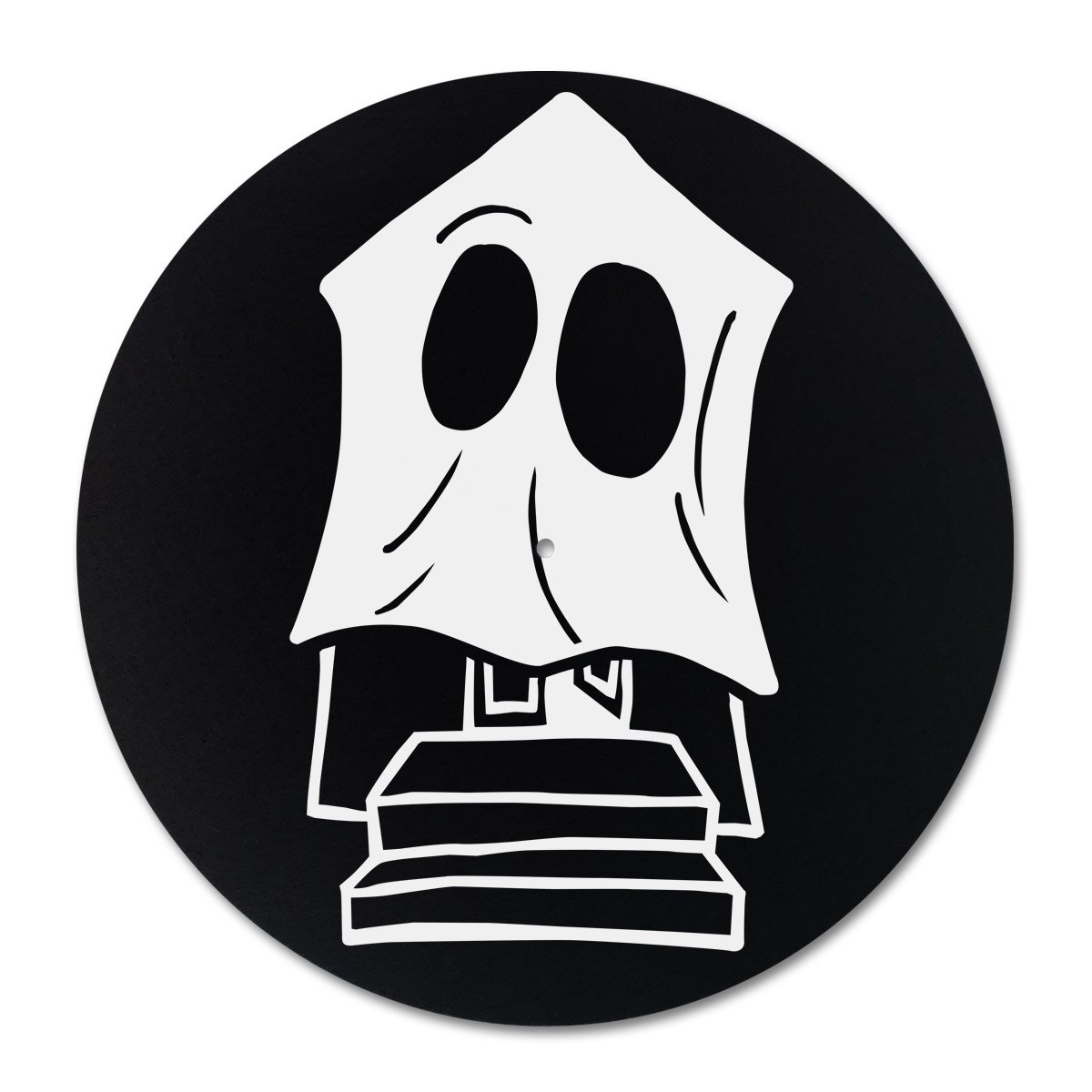 Image of Turntable Mat, Black, 12" - "Haunted Home Co. House"