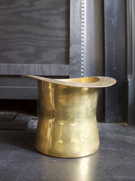 Image of Brass Art Deco Top Hat Champagne Bucket
