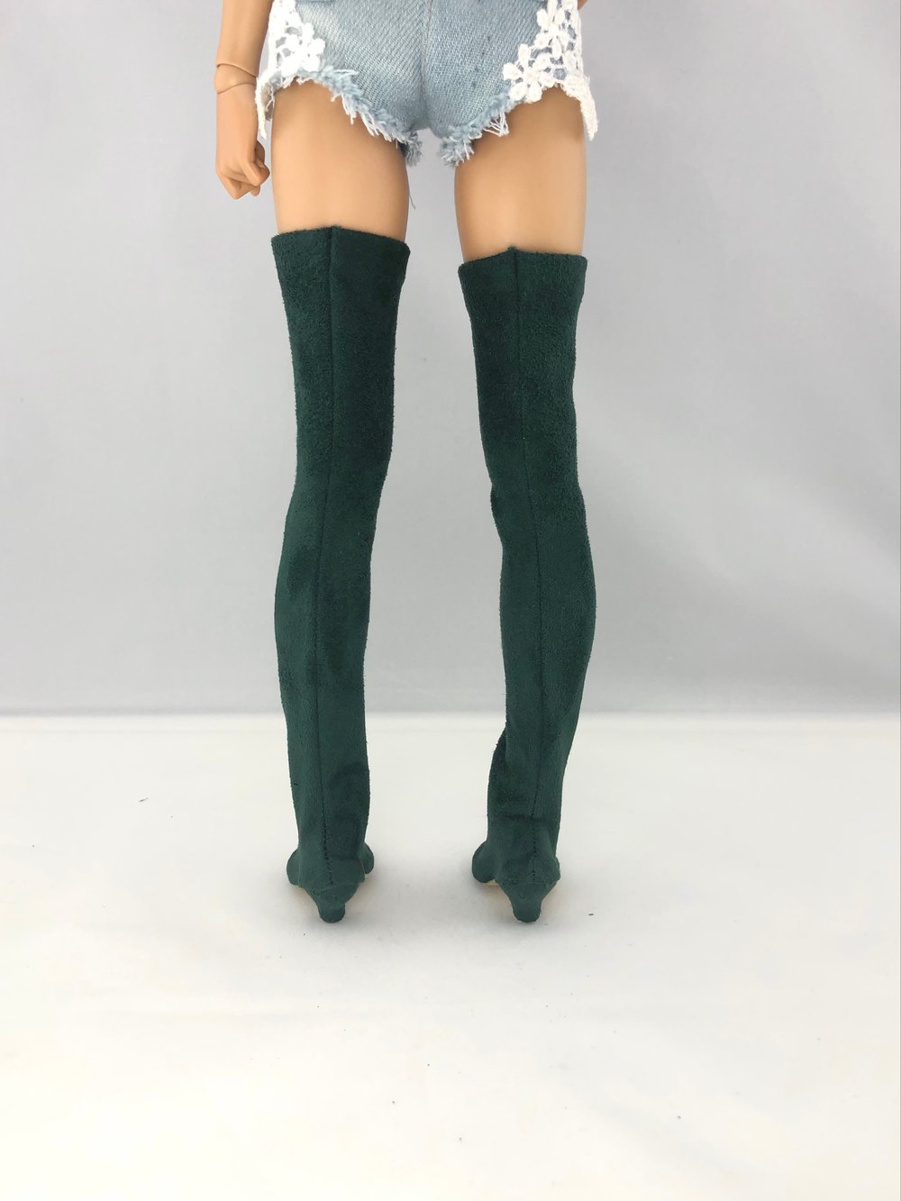 Emerald Suede Thigh High Boots: Minifee 