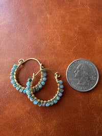 Image 2 of Blue Apatite Swing Hoops (Brass)