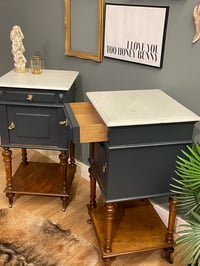 Image 4 of Stunning French marble oak bedsides