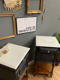 Image 5 of Stunning French marble oak bedsides