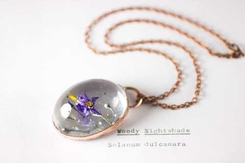 Image of Woody Nightshade (Solanum dulcamara) - Copper Plated Necklace #4