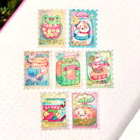 Image 1 of Snack Ads Stamp Washi with Hologold Foil