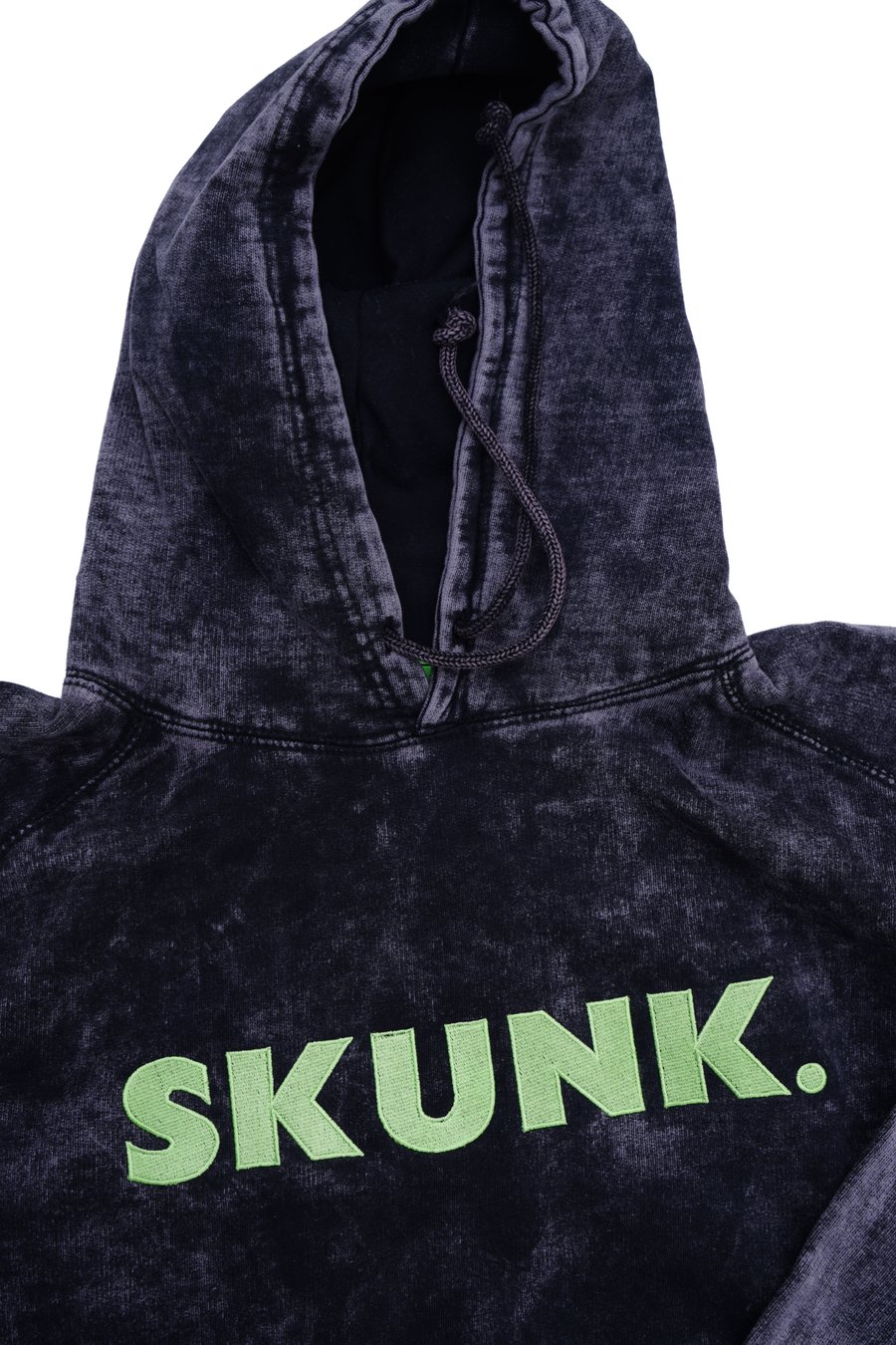 Image of "Skunk." Hoodie (black/slimegreen)