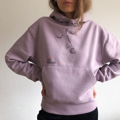 Image of Trust the process - hand embroidered organic cotton hoodie, Unisex, available in ALL sizes